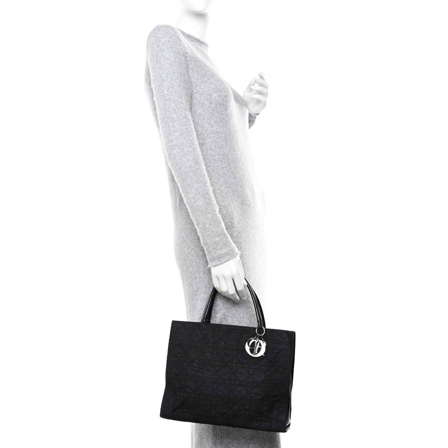 Christian Dior Nylon Cannage Large Tote Black 2 of 16