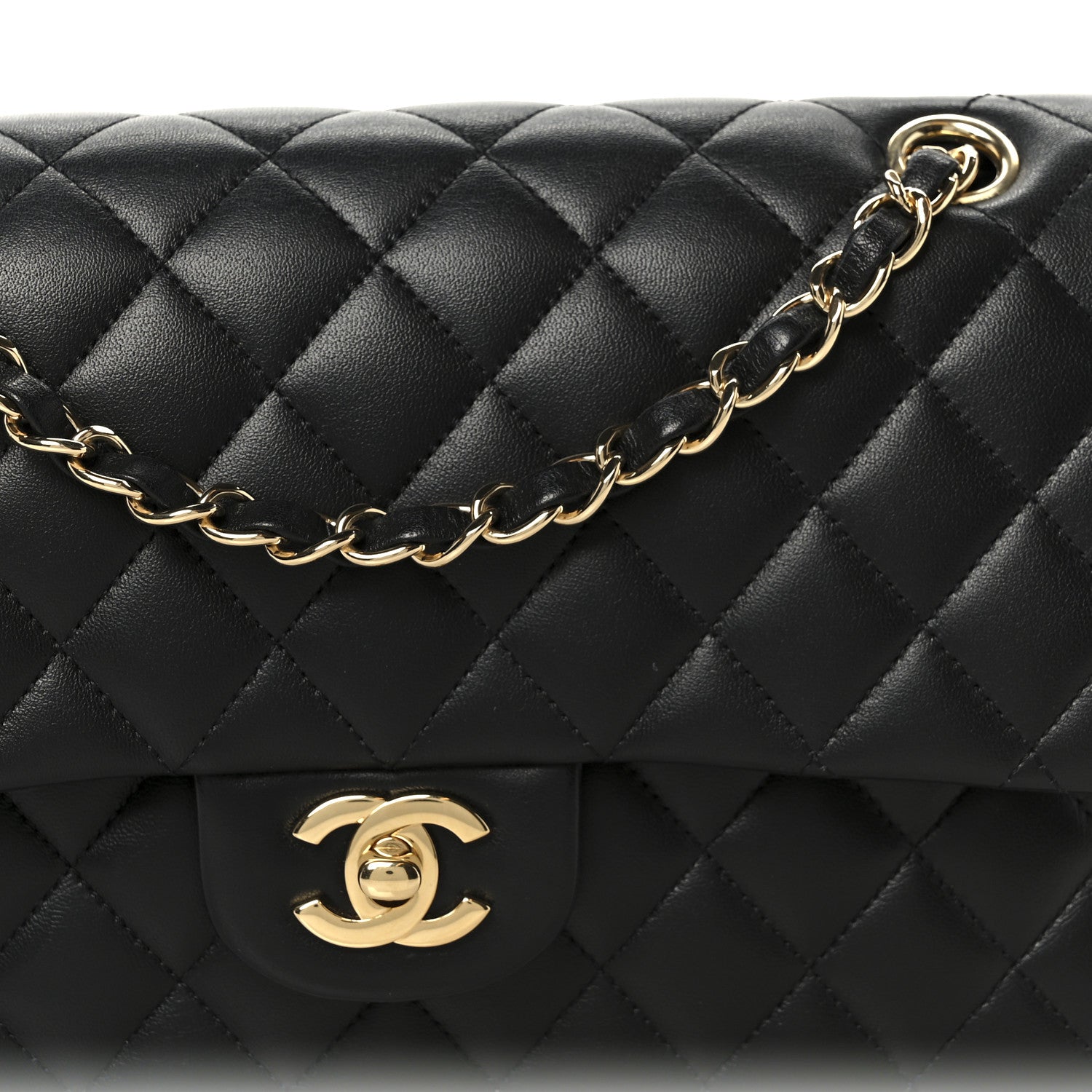 Chanel Lambskin Quilted Medium Double Flap Black 9 of 12