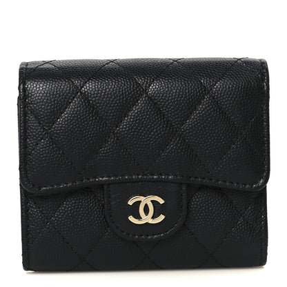 Chanel Caviar Quilted Compact Flap Wallet Black 1 of 10