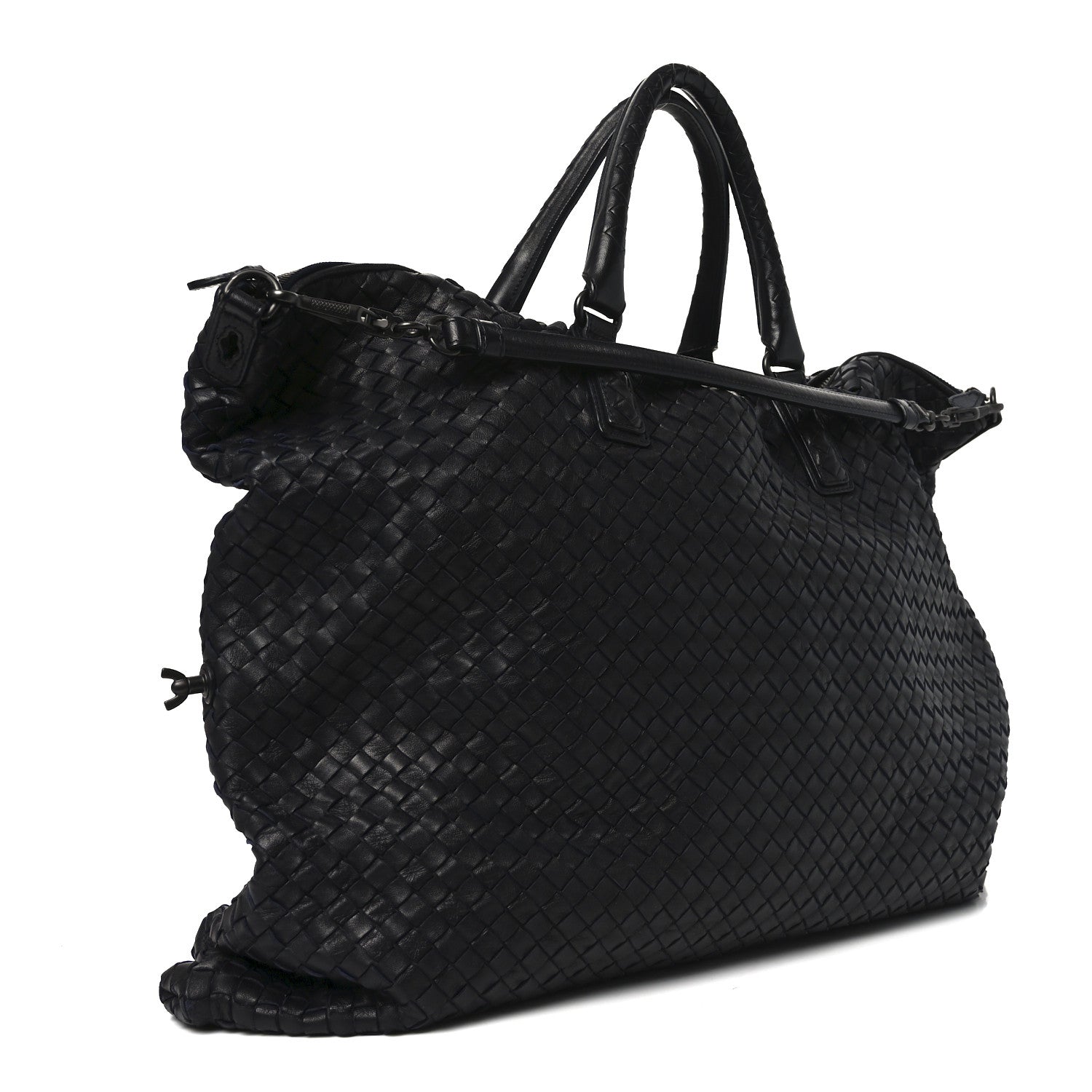 Bottega Veneta Nappa Intrecciato Maxi Convertible Tote Black