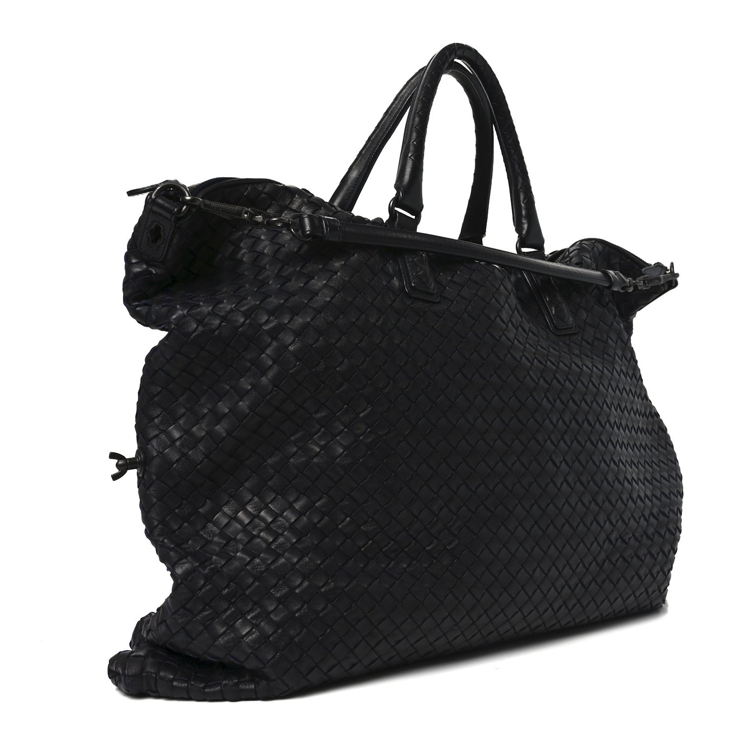 Nappa Intrecciato Maxi Convertible Tote Black