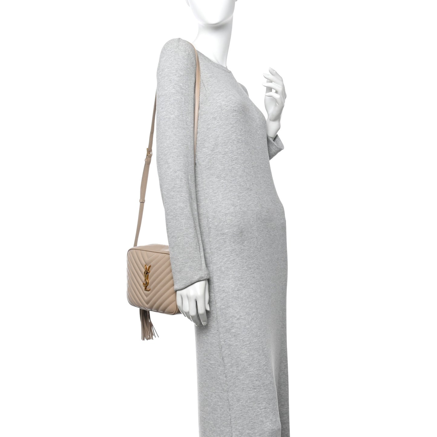 Calfskin Matelasse Monogram Lou Camera Bag Dark Beige