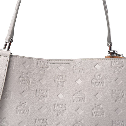 MCM Calfskin Ottomar Monogram Sarah Convertible Hobo Dove 11 of 11