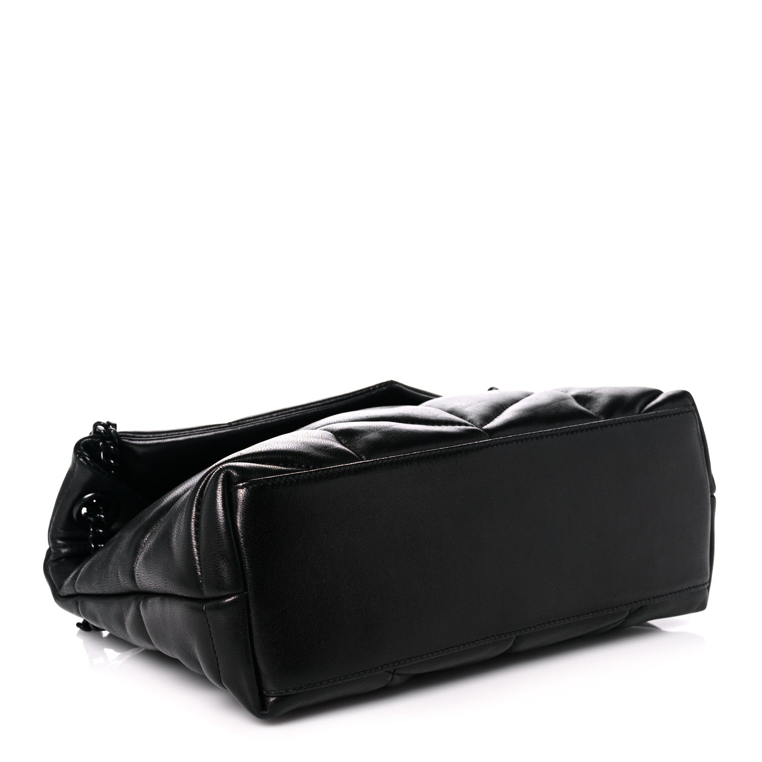 Saint Laurent Lambskin Quilted Monogram Monochrome Small Loulou Puffer Chain Satchel Black 4 of 13