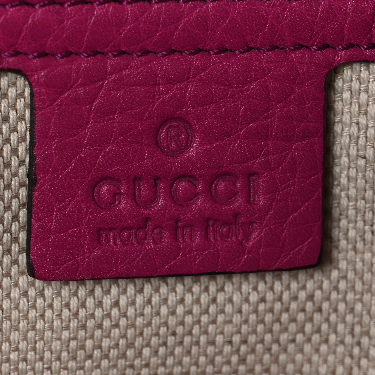 Gucci Pebbled Calfskin Medium Soho Clutch Bright Bouganville 6 of 7