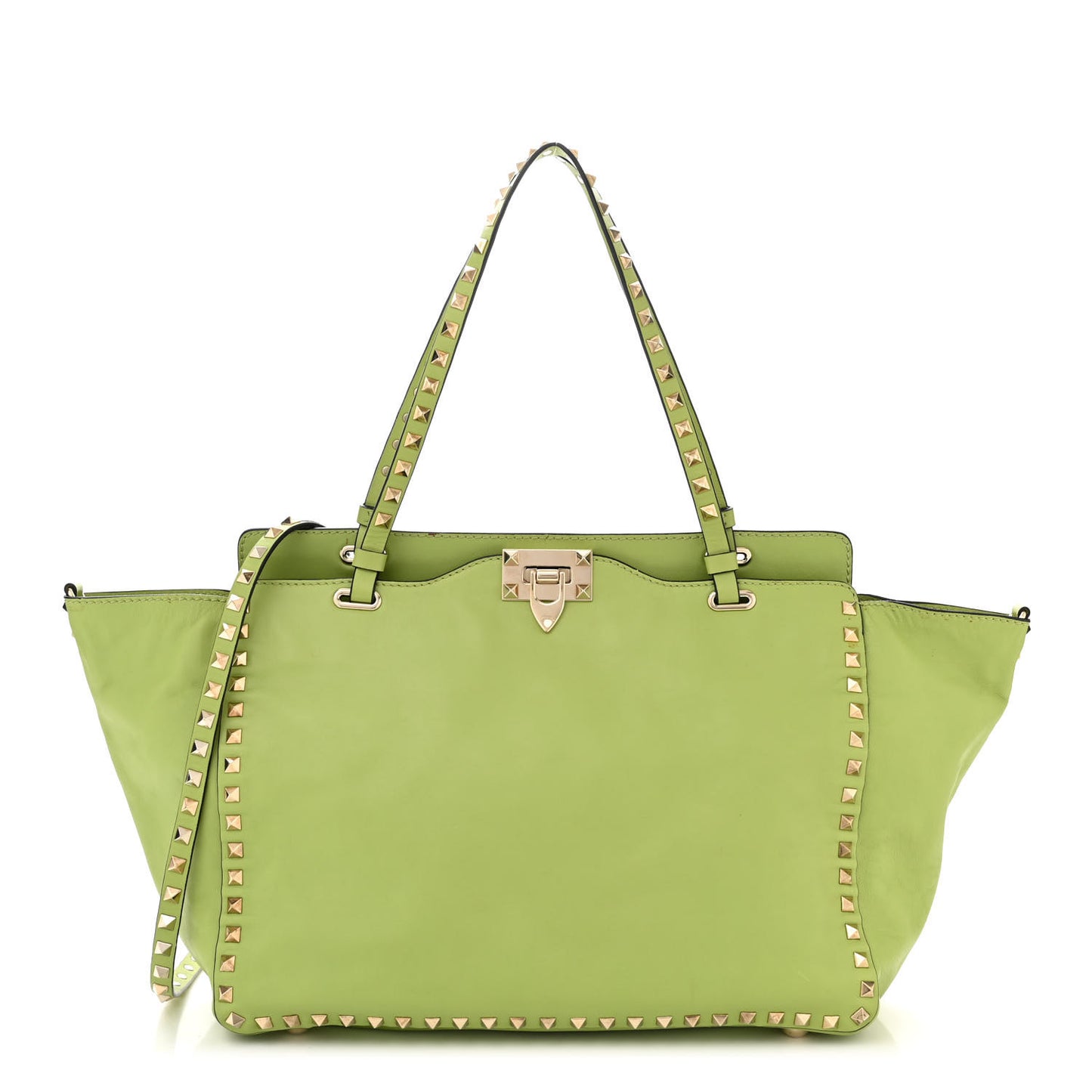 VALENTINO GARAVANI Vitello Medium Rockstud Tote Apple