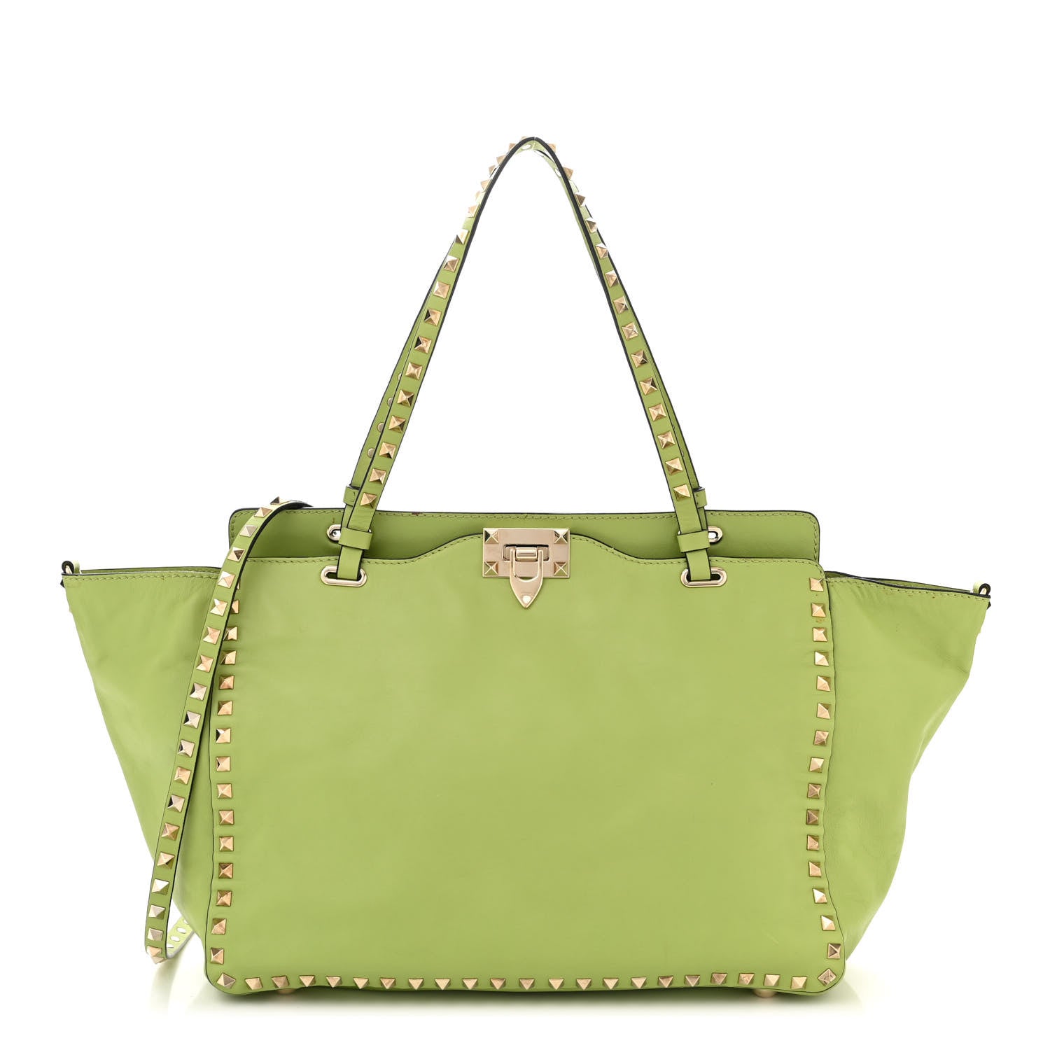 Valentino Garavani VALENTINO GARAVANI Vitello Medium Rockstud Tote Apple 1 of 16