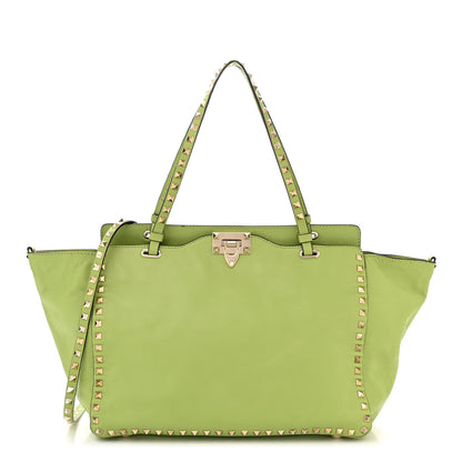 Valentino Garavani VALENTINO GARAVANI Vitello Medium Rockstud Tote Apple 1 of 16
