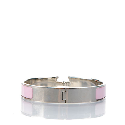 Hermes Enamel Narrow Clic Clac H Bracelet PM Rose Poudre 3 of 6