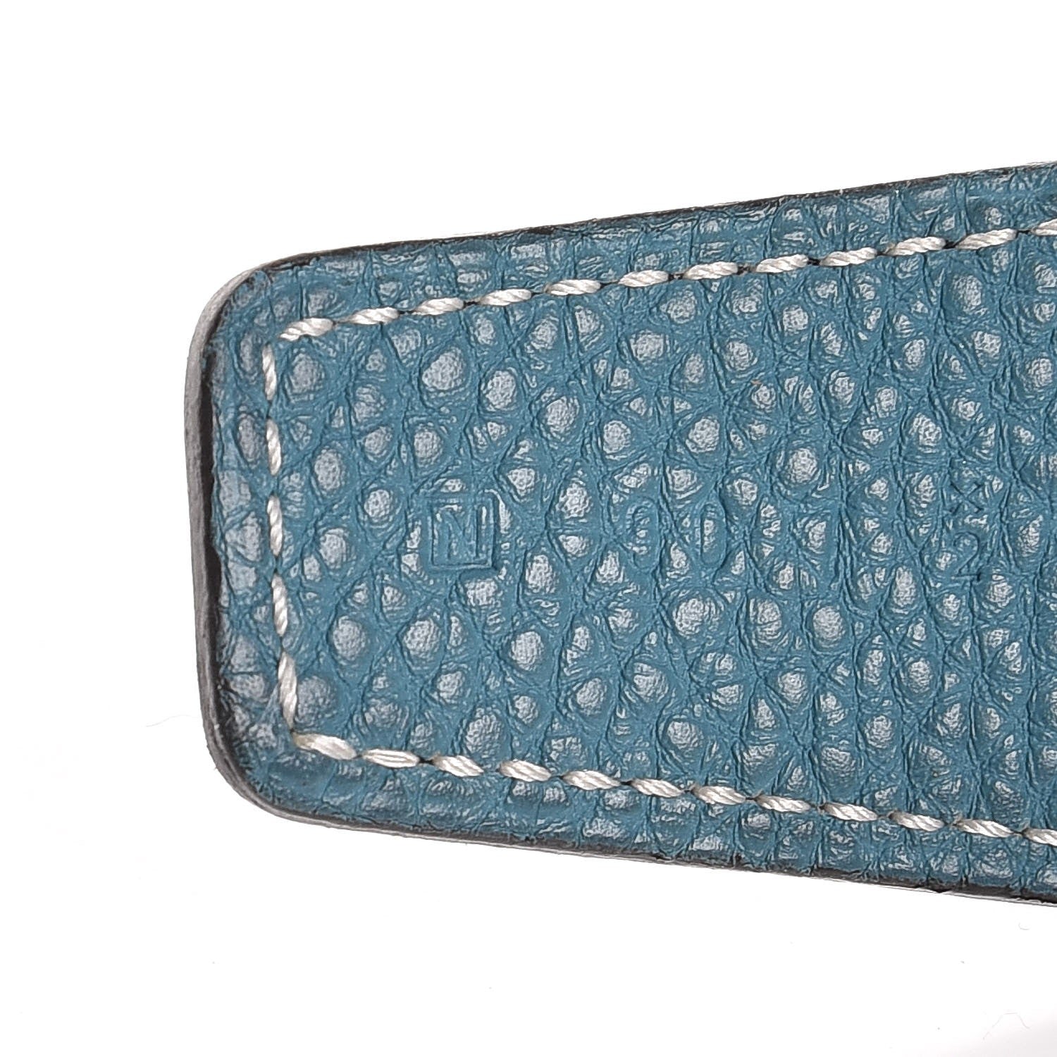 Hermes Togo Box 32mm H Belt 90 Black Blue Jean 7 of 8