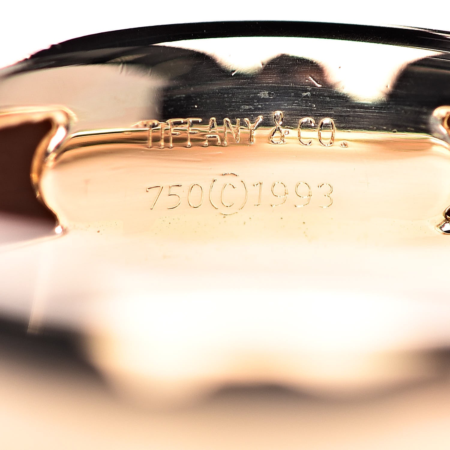 Tiffany 18K Yellow Gold Diamond Heart Band Ring 47 4.25 5 of 5