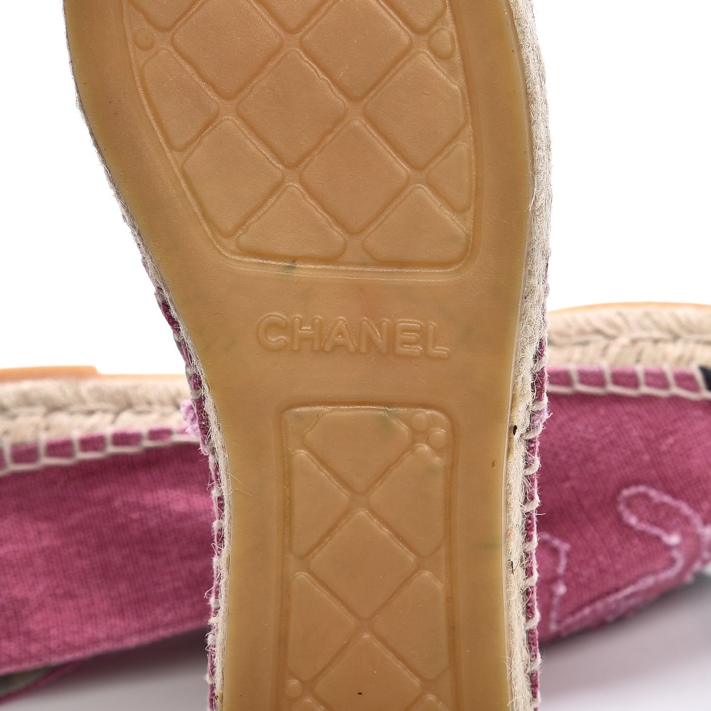 Linen CC Espadrilles 38 Pink Black