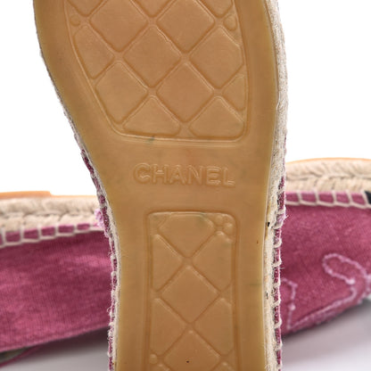 Chanel Linen CC Espadrilles 38 Pink Black 7 of 10