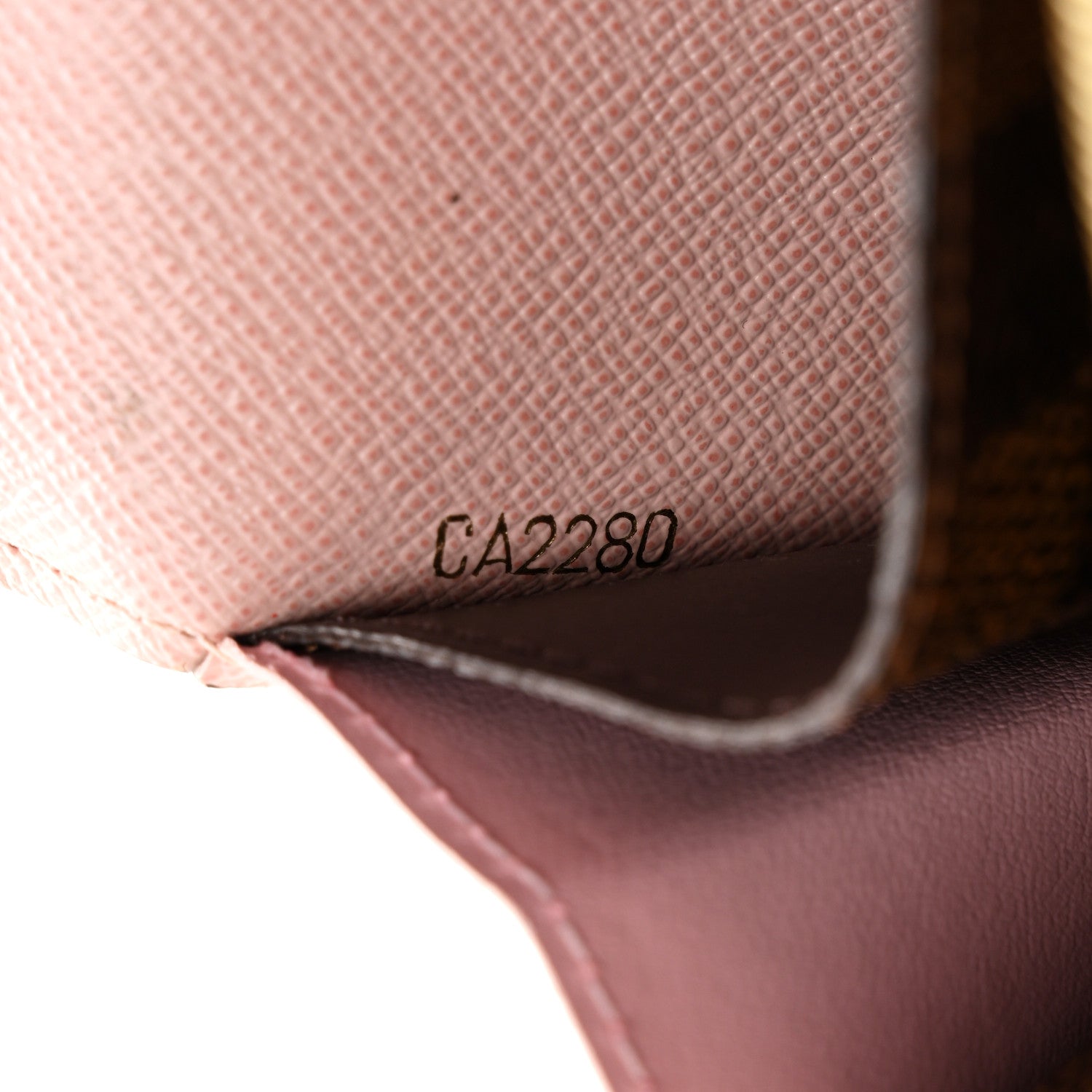 Louis Vuitton Damier Ebene Emilie Wallet Rose Ballerine 6 of 12