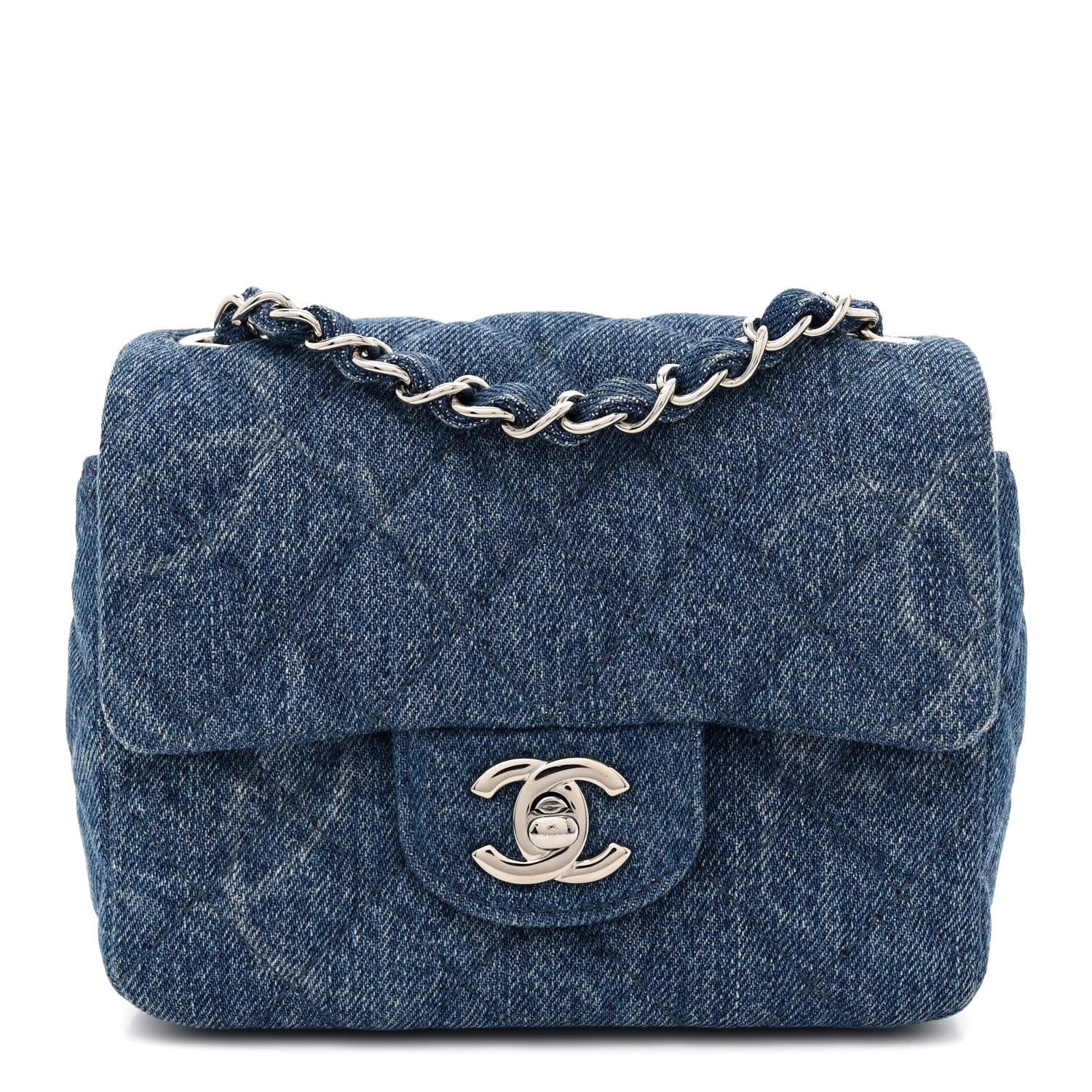 Chanel Denim CC Quilted Mini Square Flap Blue 1 of 11