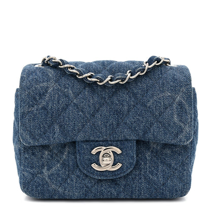 Chanel Denim CC Quilted Mini Square Flap Blue 1 of 11