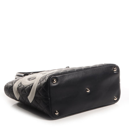 Chanel Calfskin Quilted Large Cambon Tote Black White 4 of 7