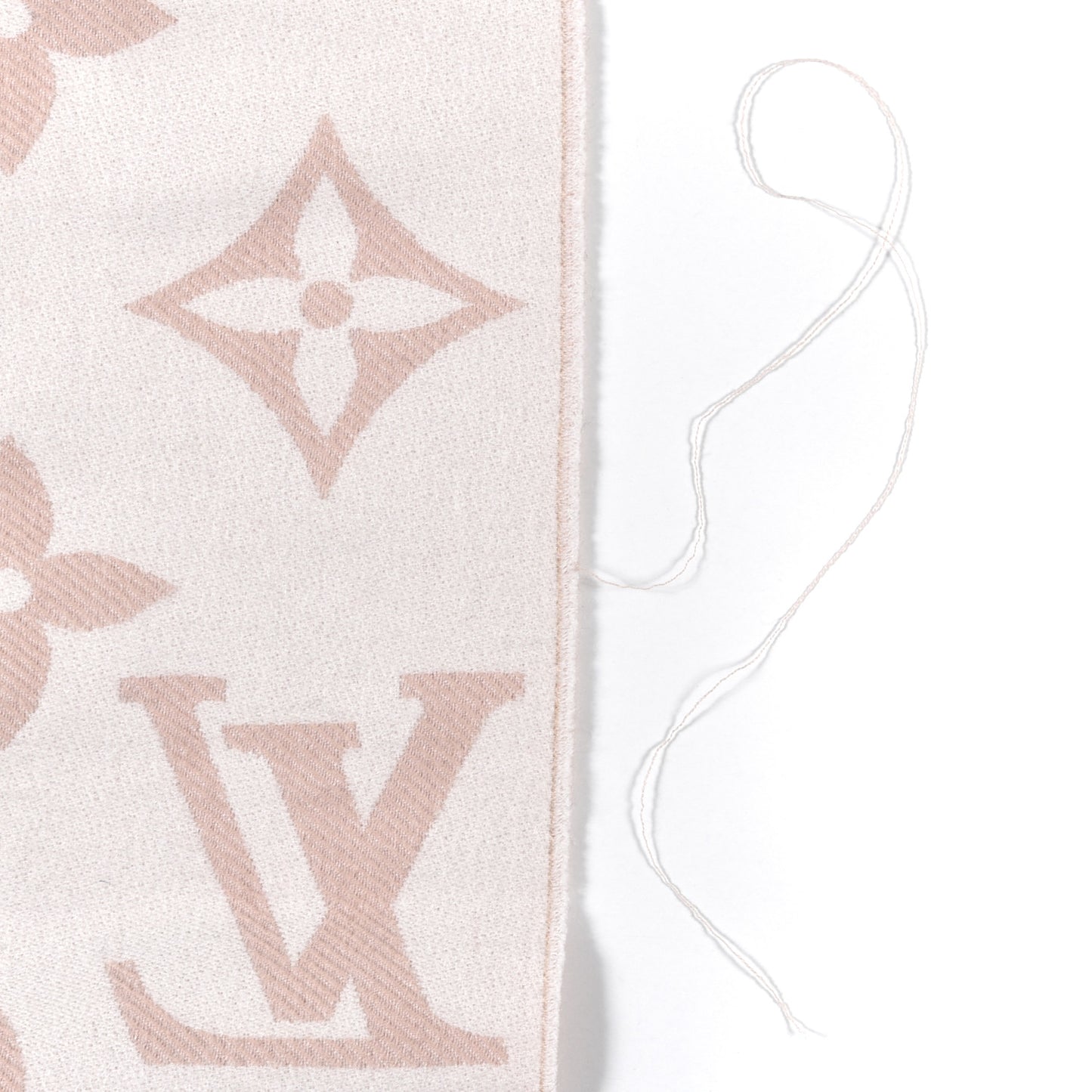 Wool Cashmere Monogram Daily LV Scarf Pink White