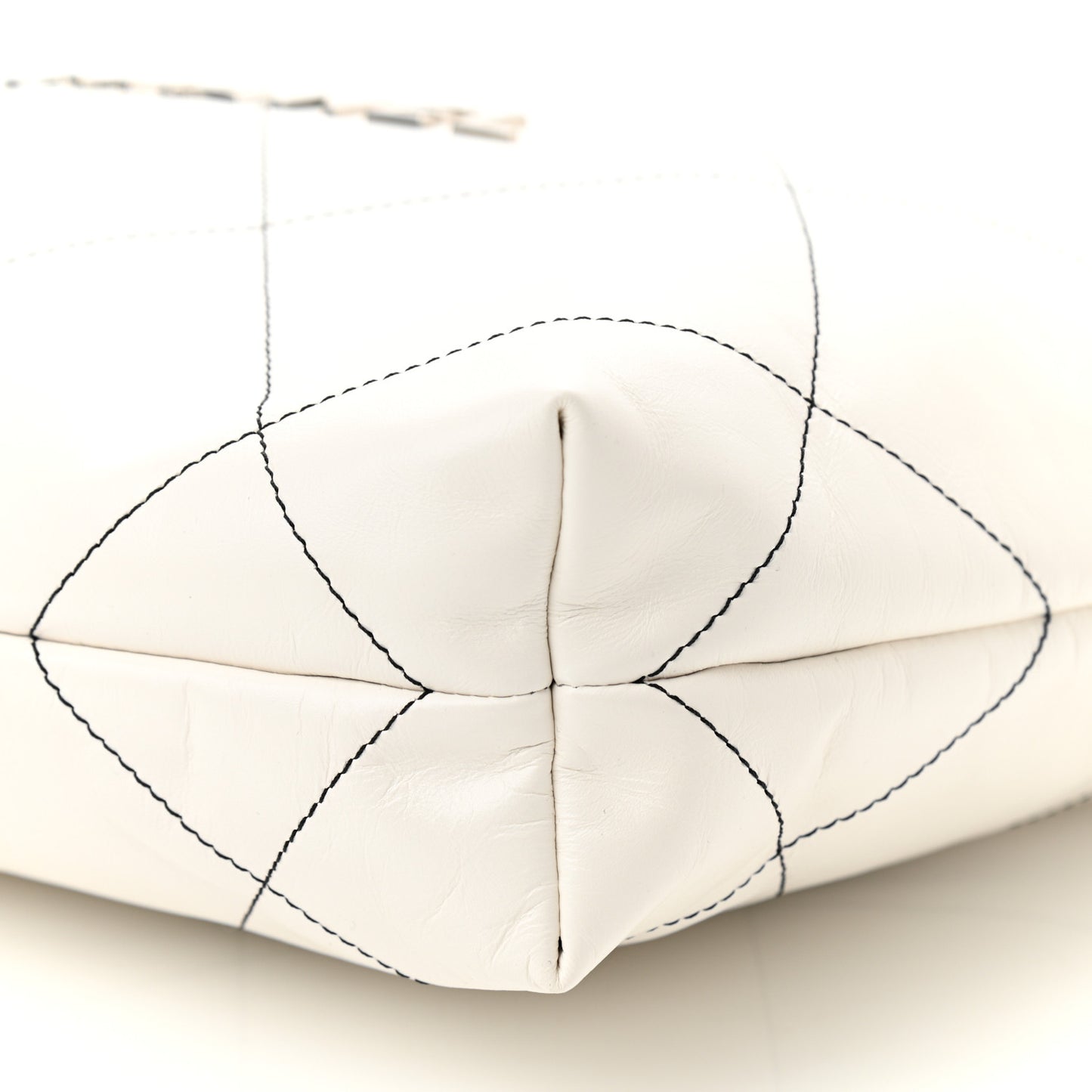 Shiny Calfskin Quilted Small Chanel 22 White