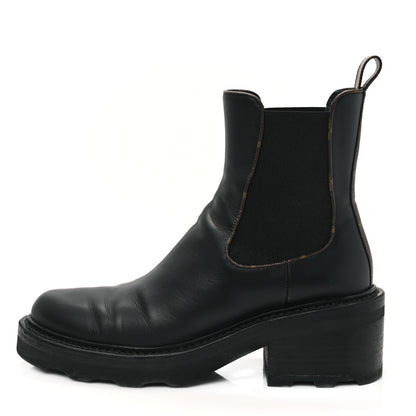 Louis Vuitton Calfskin Monogram Beaubourg Ankle Boots 40.5 Black 1 of 10