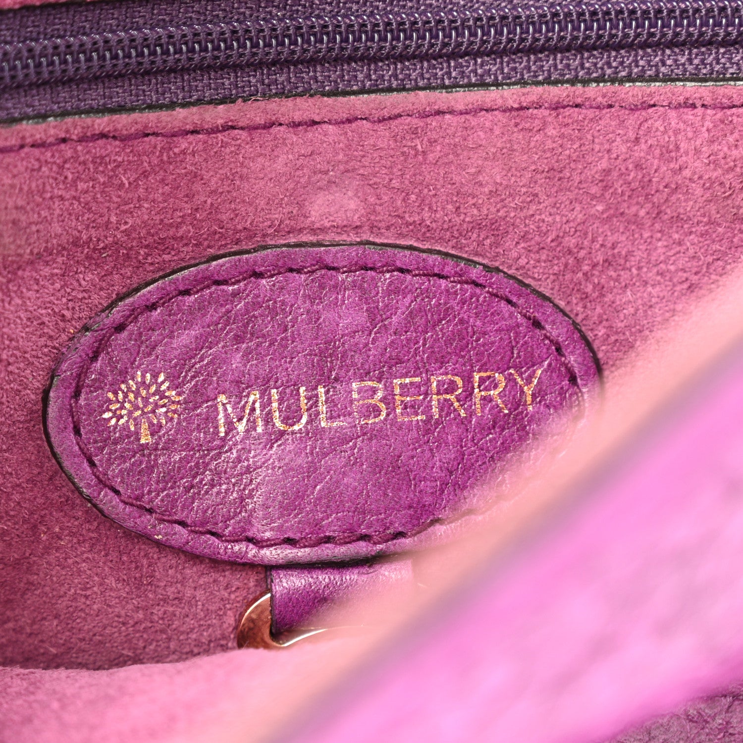 Mulberry Heavy Grain Calfskin Small Margaret Crossbody Purple