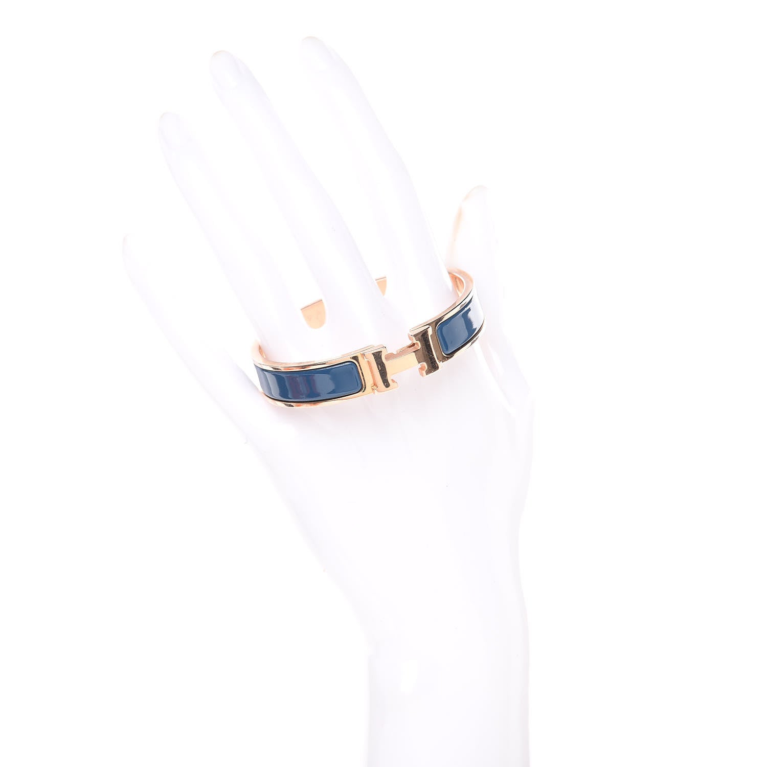 Hermes Enamel Narrow Clic Clac H Bracelet PM Bleu De Genes 2 of 6