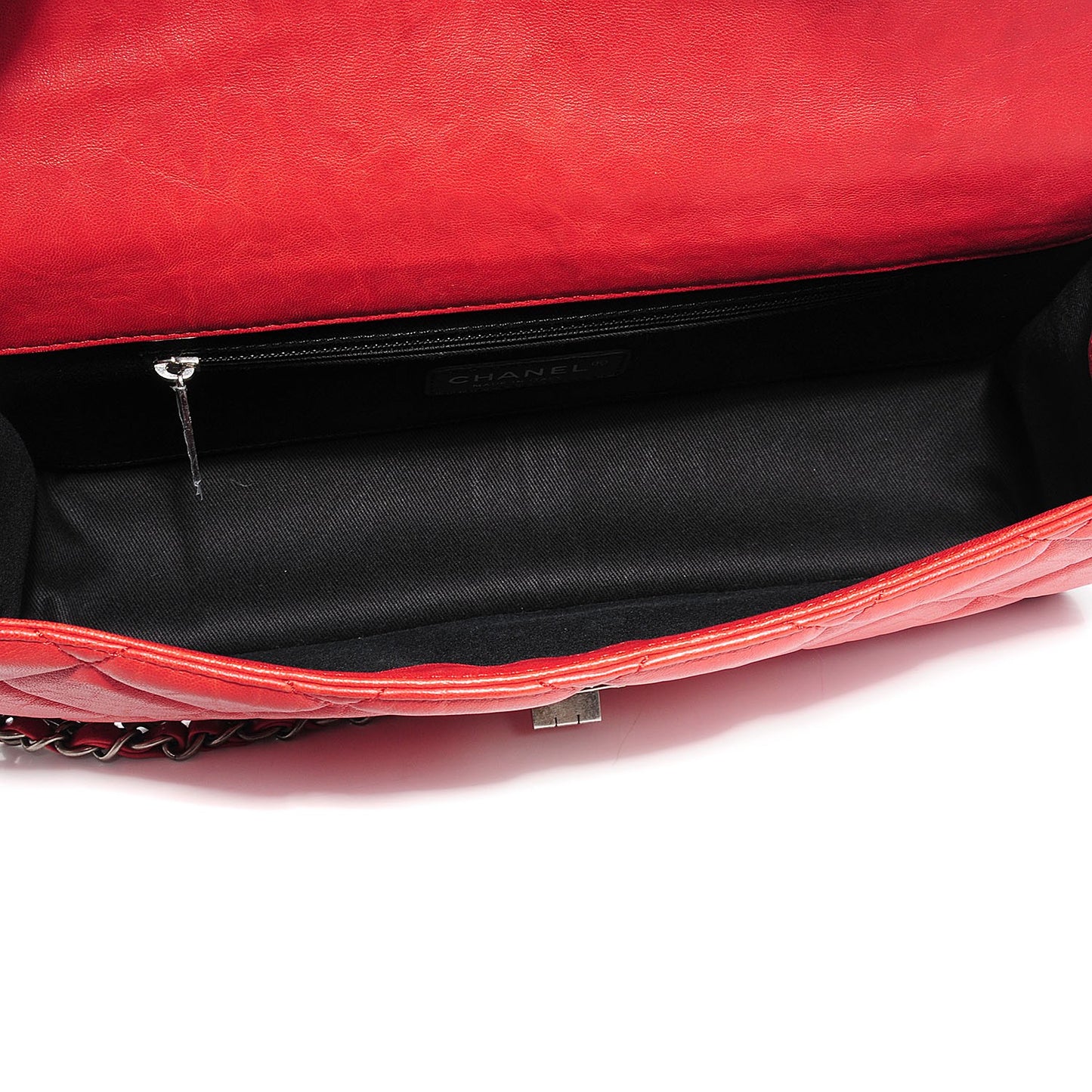 Washed Lambskin Jumbo Take Away Flap Red