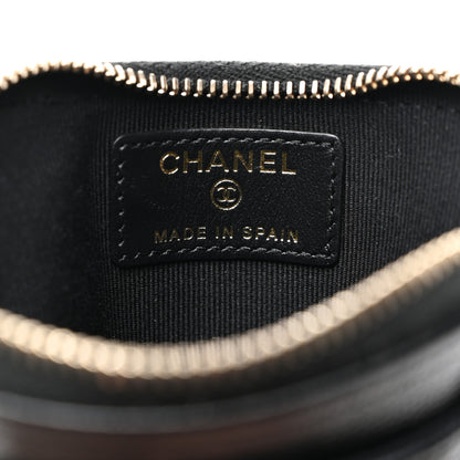 Chanel Caviar Quilted Crystal Zip Card Holder Wallet Black 6 of 7