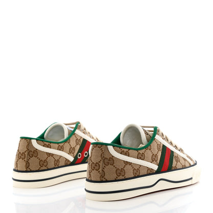 Gucci GG Monogram Web Womens 1977 Tennis Sneakers 39 Beige Ebony Mystic White 4 of 8