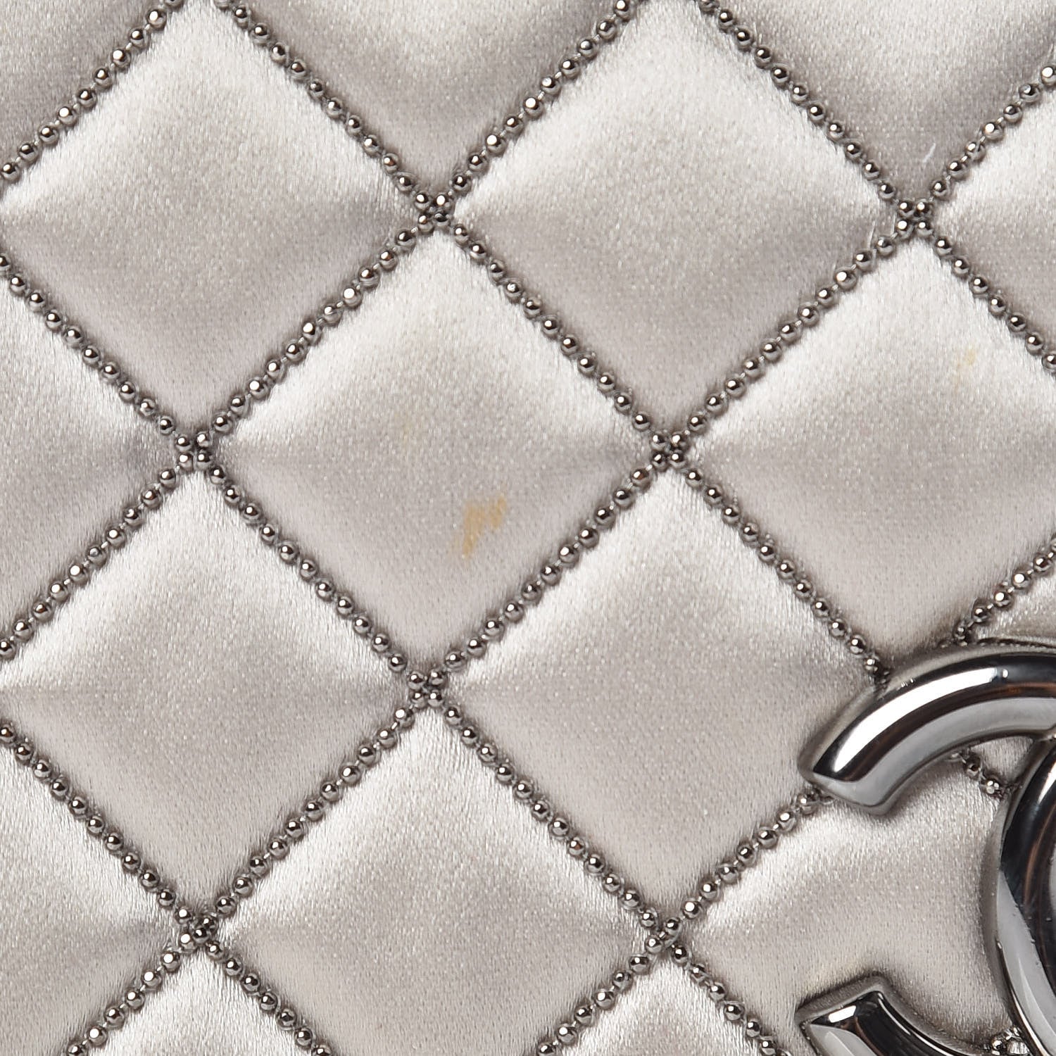 Chanel Satin Beaded Single Flap Silver 12 of 13