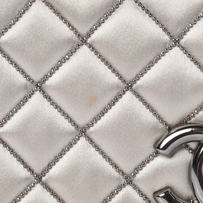 Chanel Satin Beaded Single Flap Silver 12 of 13