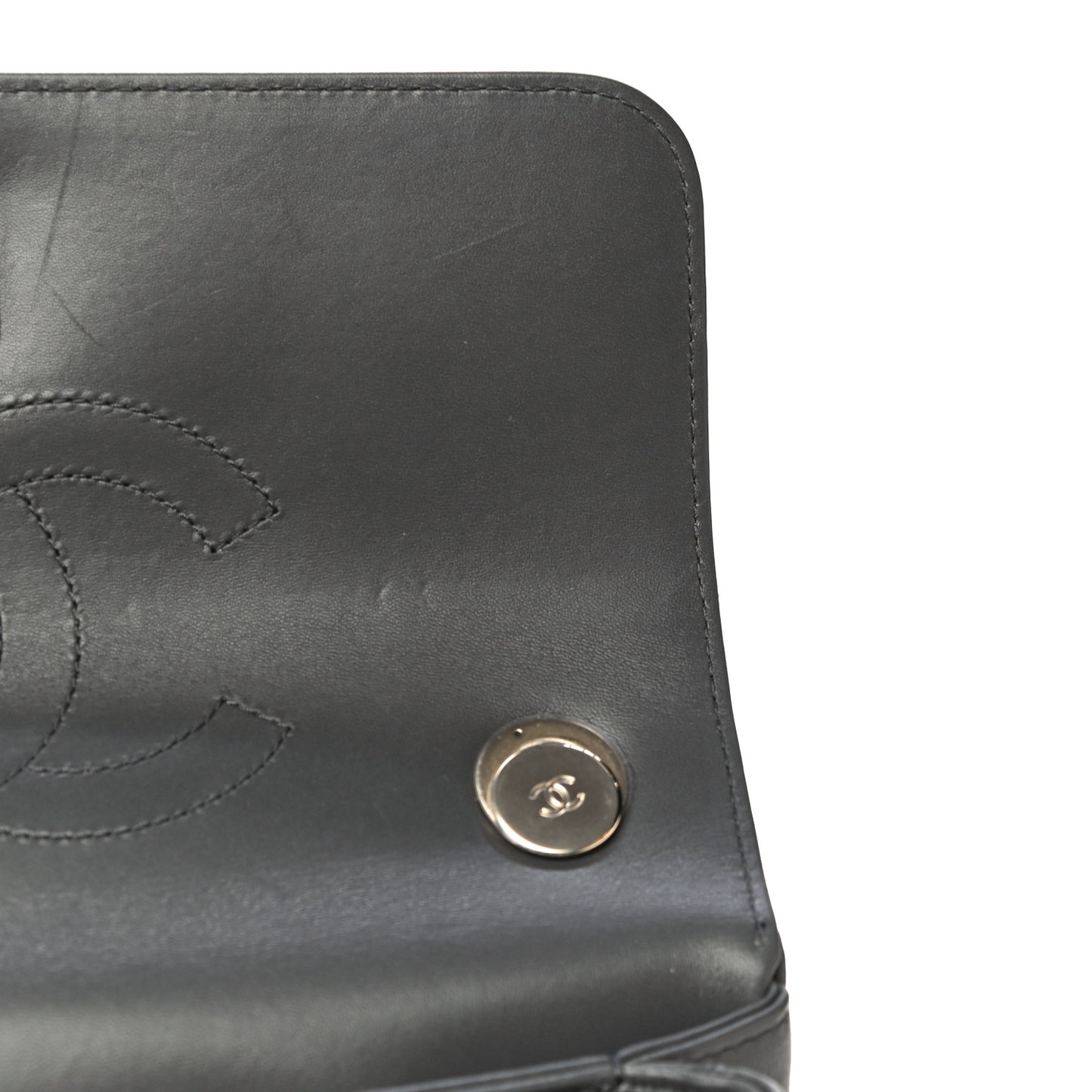Lambskin Quilted Small Trendy CC Dual Handle Flap Bag Dark Grey