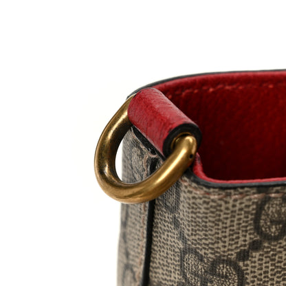 Gucci Soft GG Supreme Monogram Web Bosco Patch Small Crossbody Tote Beige Malva Hibiscus Red 13 of 13
