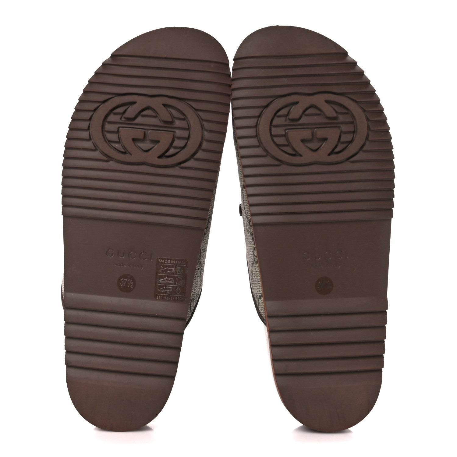 Gucci GG Supreme Monogram Miro Soft Calfskin Womens Horsebit Slippers 37.5 Beige Ebony New Acero 5 of 10