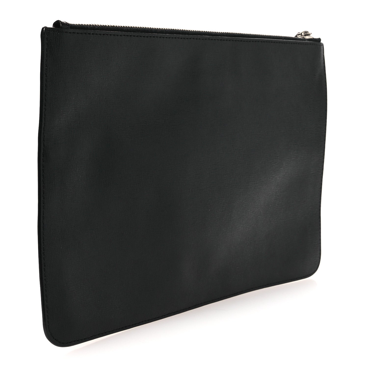 Fendi Vitello Elite Flamingo Mink Karlito Studded Pouch Black White Plaster 3 of 7