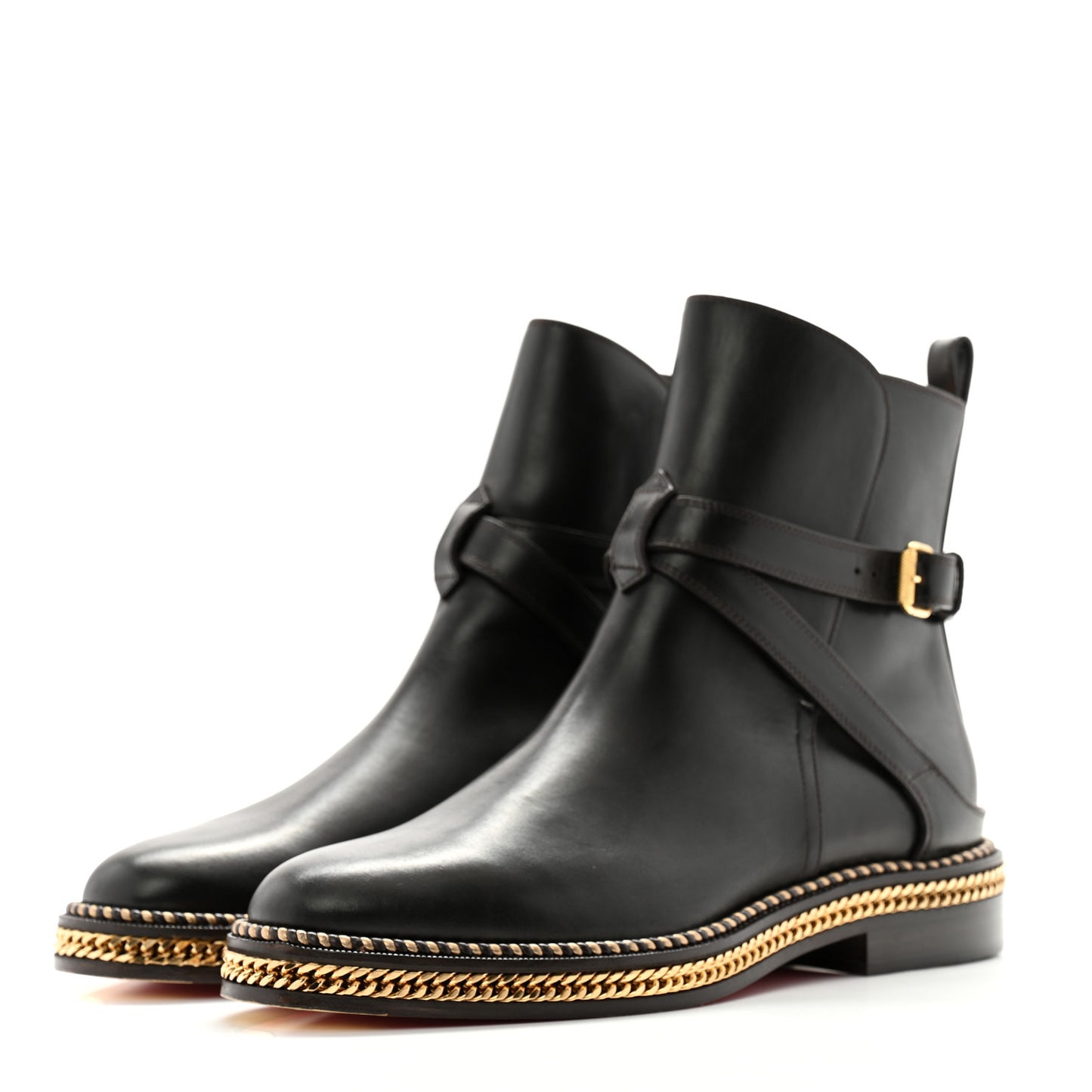 Calfskin Chain Flat Chelsea Boots 40 Testa Di Moro Bronze