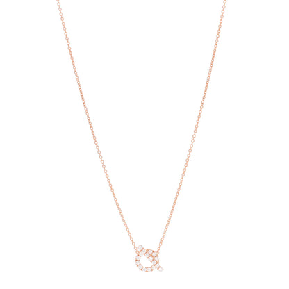 Hermes 18K Rose Gold Diamond Finesse Pendant Necklace 1 of 5