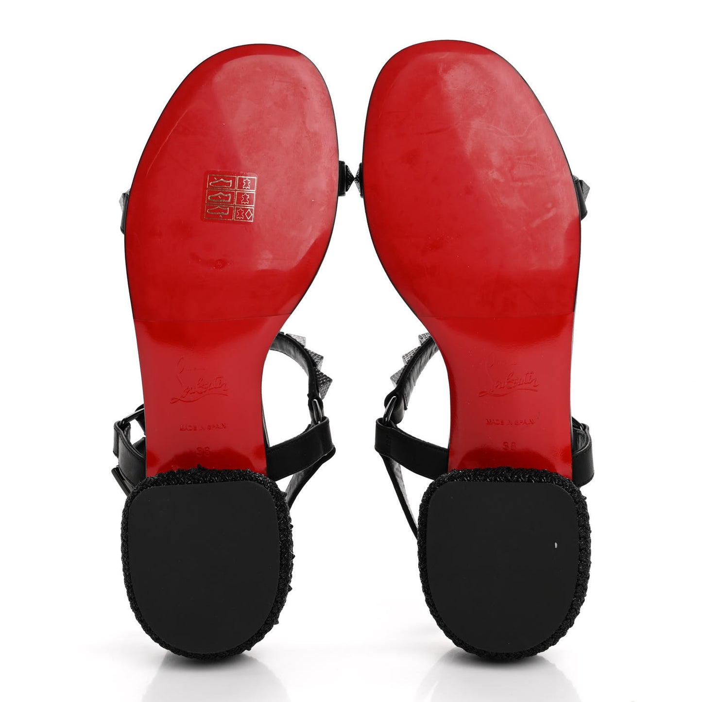 Waxed Calfskin Pyrasand 30mm Strappy Sandals 38 Black