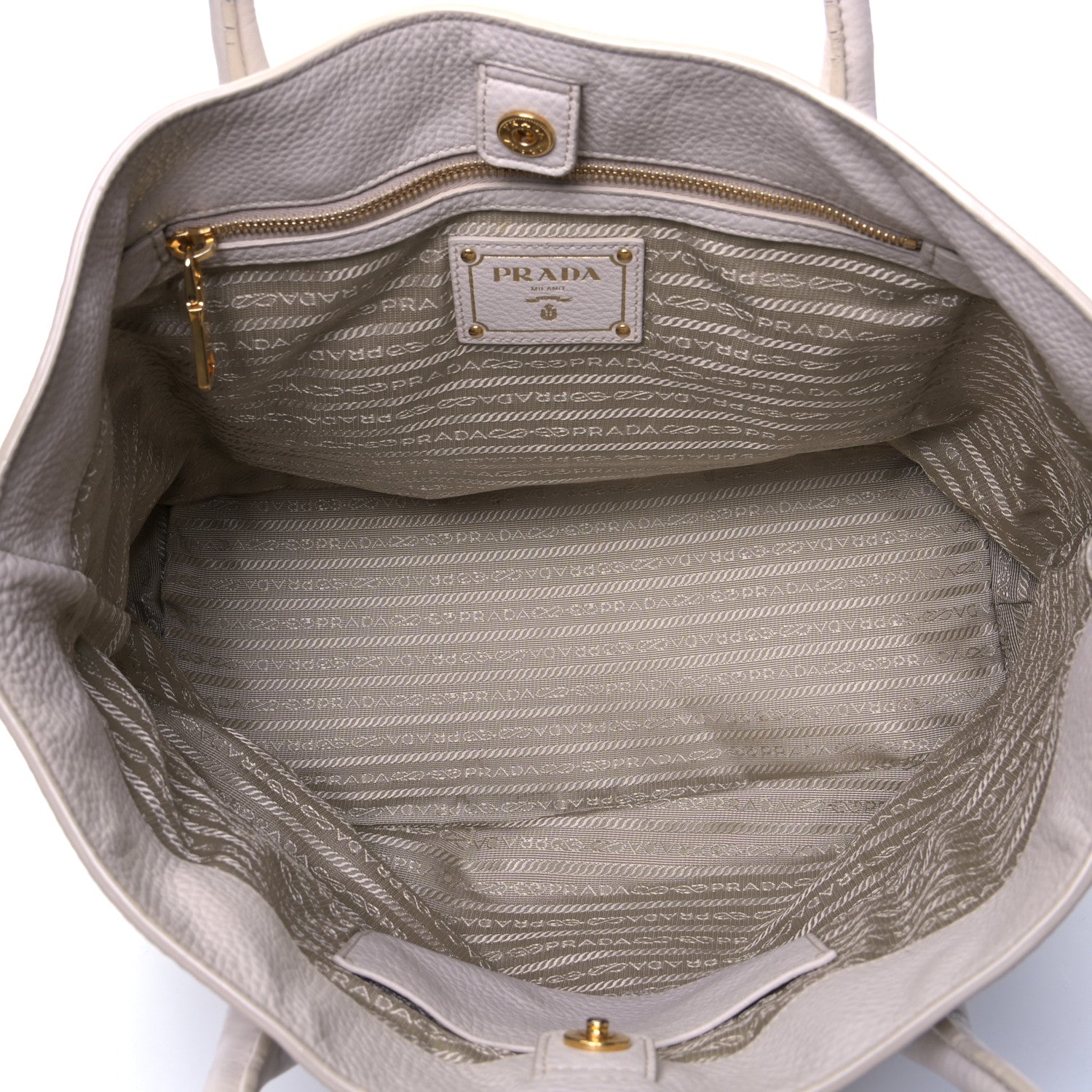 Prada Vitello Daino Shopping Tote Pomice 4 of 7
