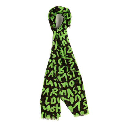 Louis Vuitton Cotton Graffiti Pareo Green 1 of 3