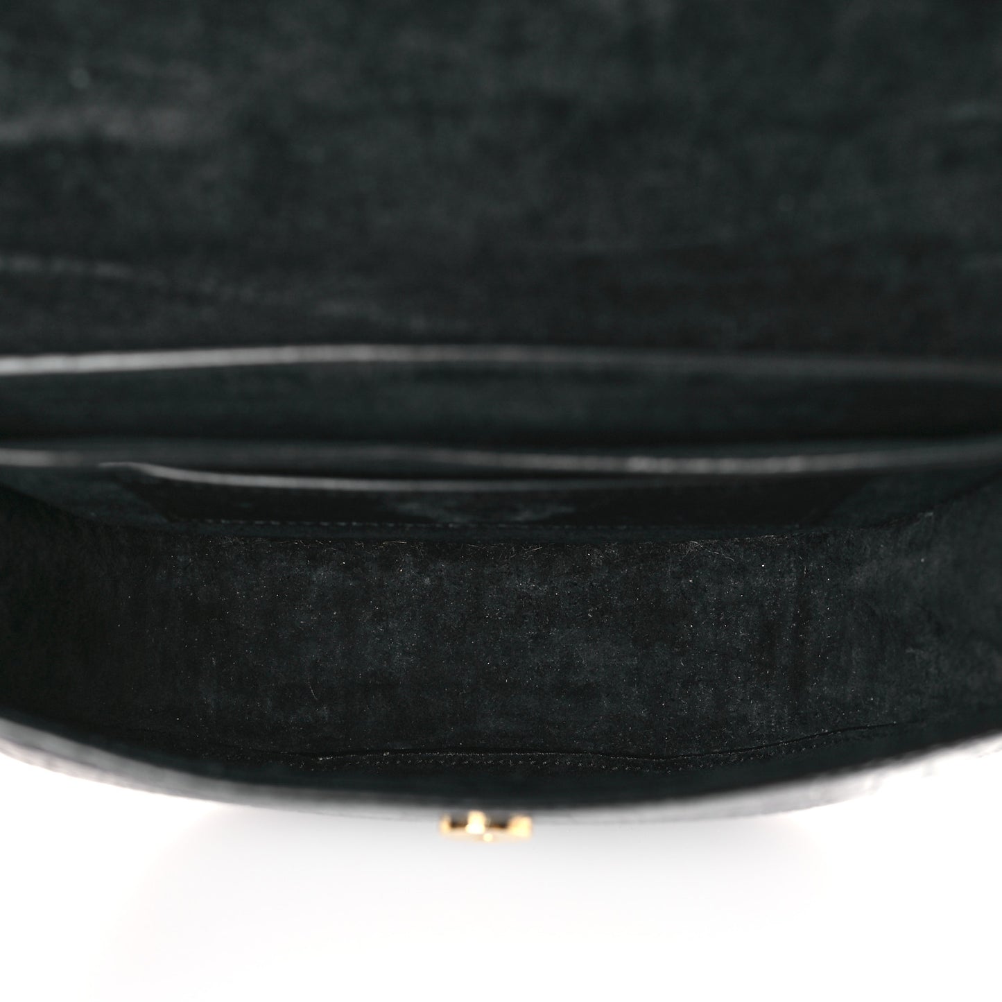 Crocodile Embossed Calfskin Small Kaia Satchel Black