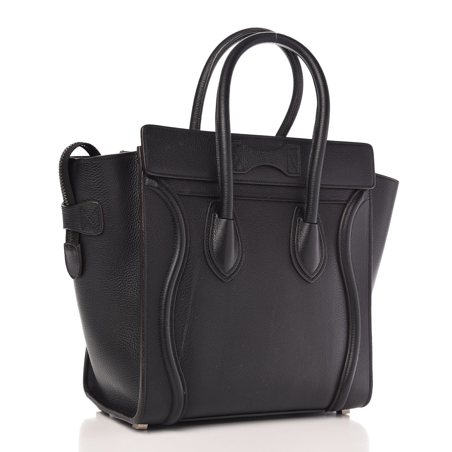 Celine Drummed Calfskin Micro Luggage Black 3 of 9