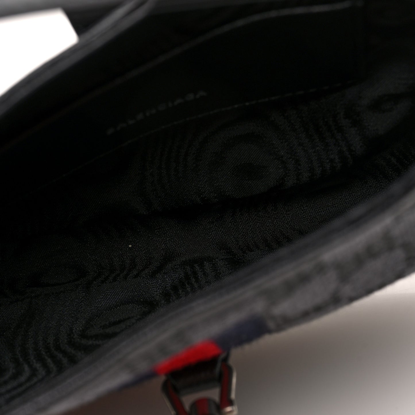 X BALENCIAGA BB Monogram Calfskin Web Mini Jackie 1961 Hobo Black