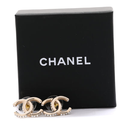 Chanel Metal Baguette Crystal CC Earrings Gold 5 of 5