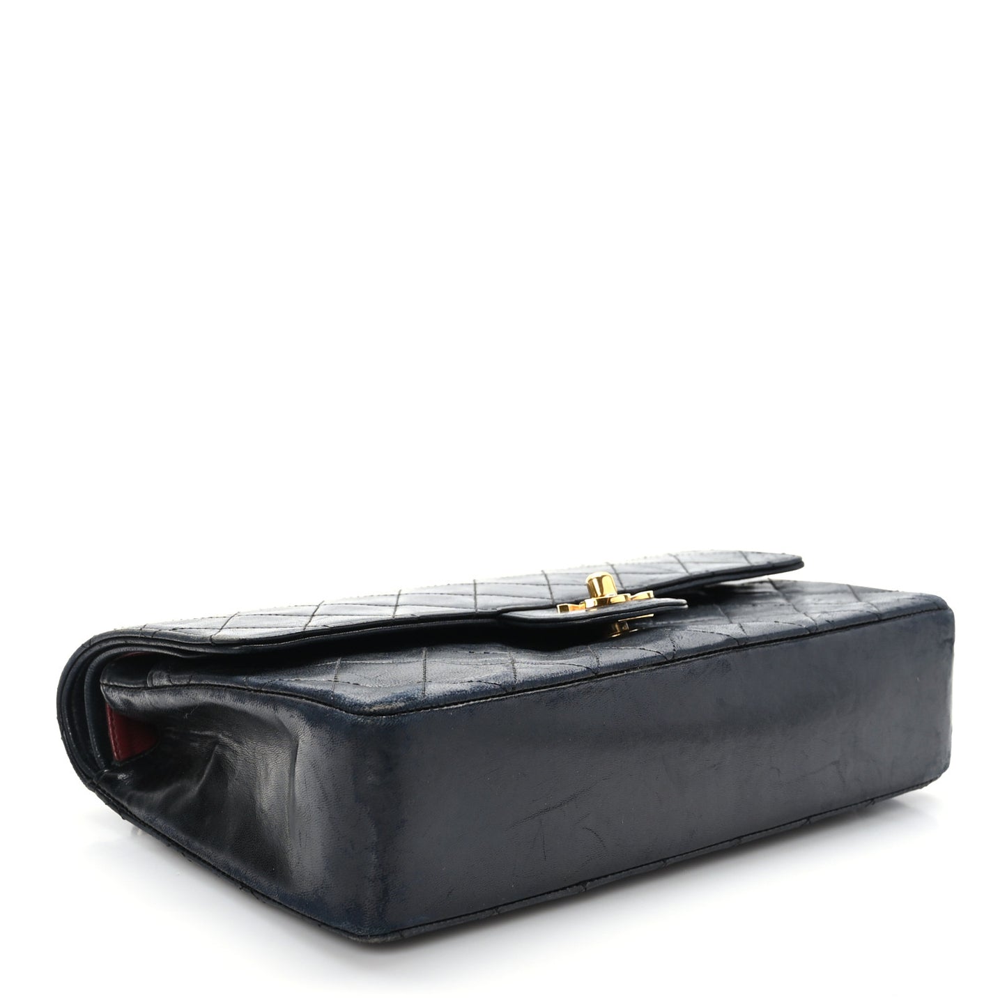 Lambskin Quilted Small Double Flap Black