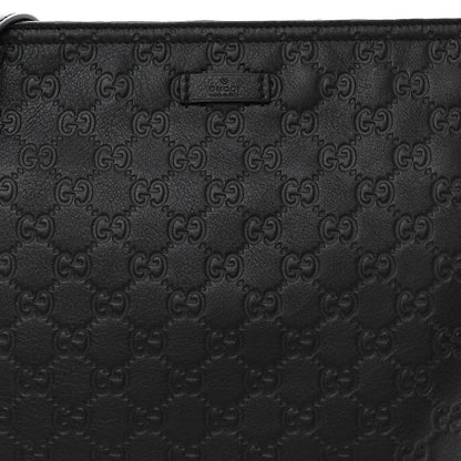 Gucci Guccissima Medium Flat Messenger Bag Black 9 of 11