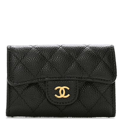 Chanel Caviar Quilted Flap Card Holder Wallet Black 1 of 8