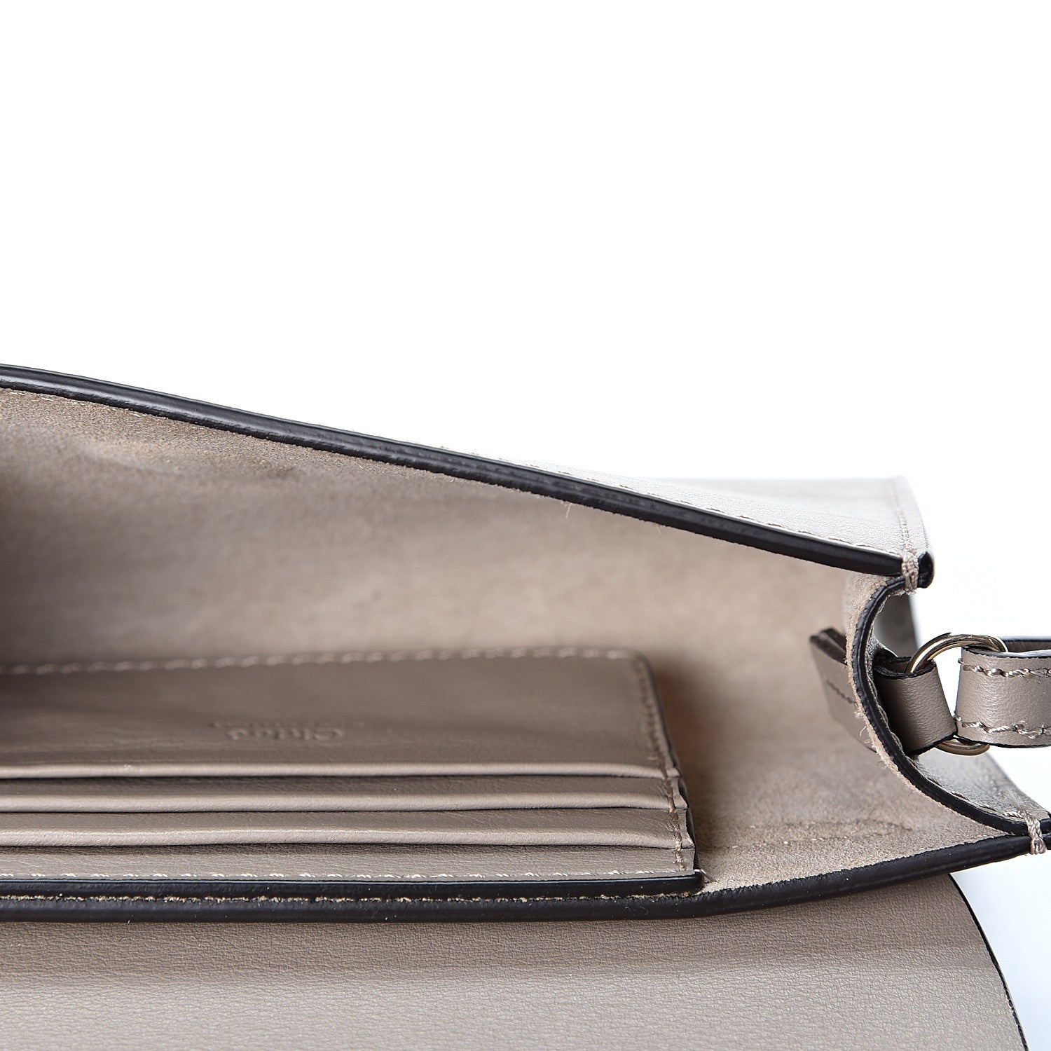 Chloe Suede Calfskin Mini Faye Shoulder Bag Motty Grey 4 of 9
