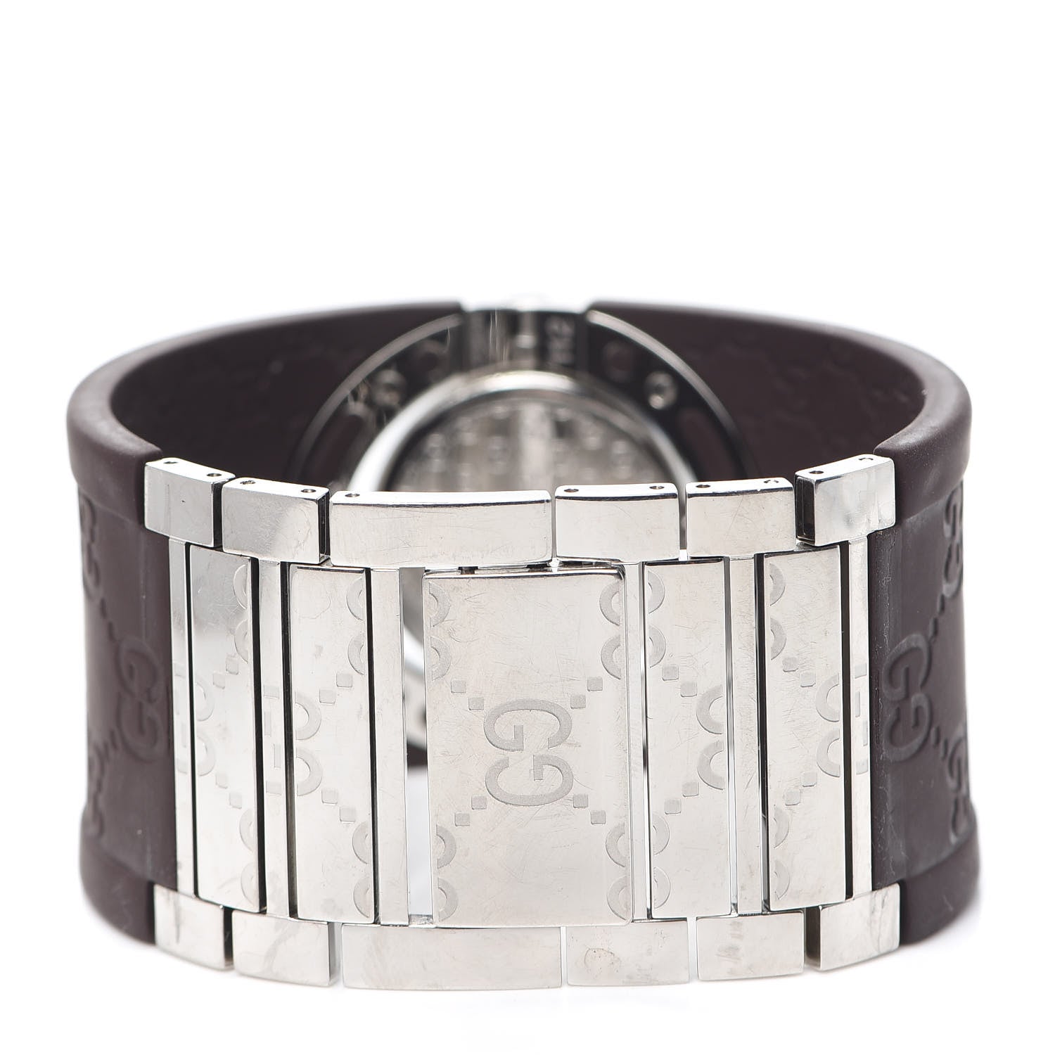 Gucci Stainless Steel Rubber 33mm Twirl Quartz Watch Brown 3 of 4
