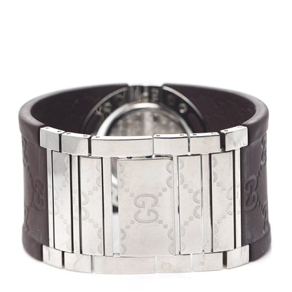 Gucci Stainless Steel Rubber 33mm Twirl Quartz Watch Brown 3 of 4